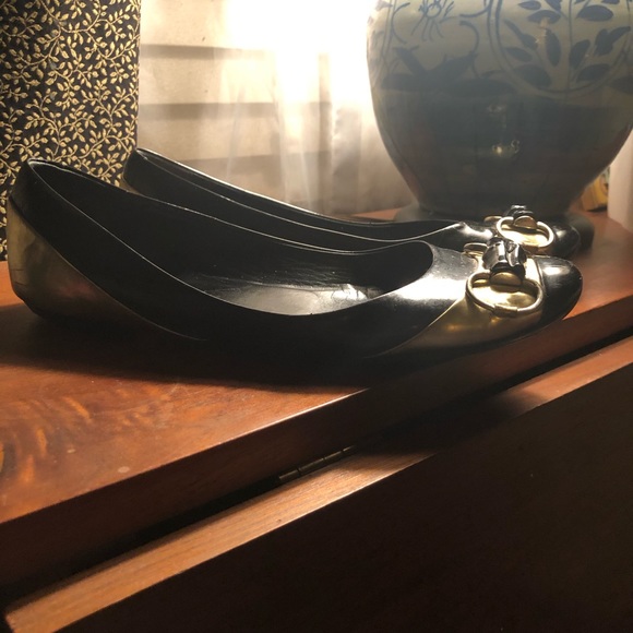 Gucci Flats - Bamboo Horse-bit Black/Gold - sz 9 - Picture 3 of 8